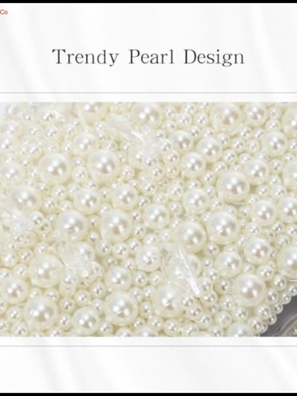 Pearl Beaded Clutch Purse Mini Evening Bag Formal Party Wedding Bridal - Picture 6 of 6